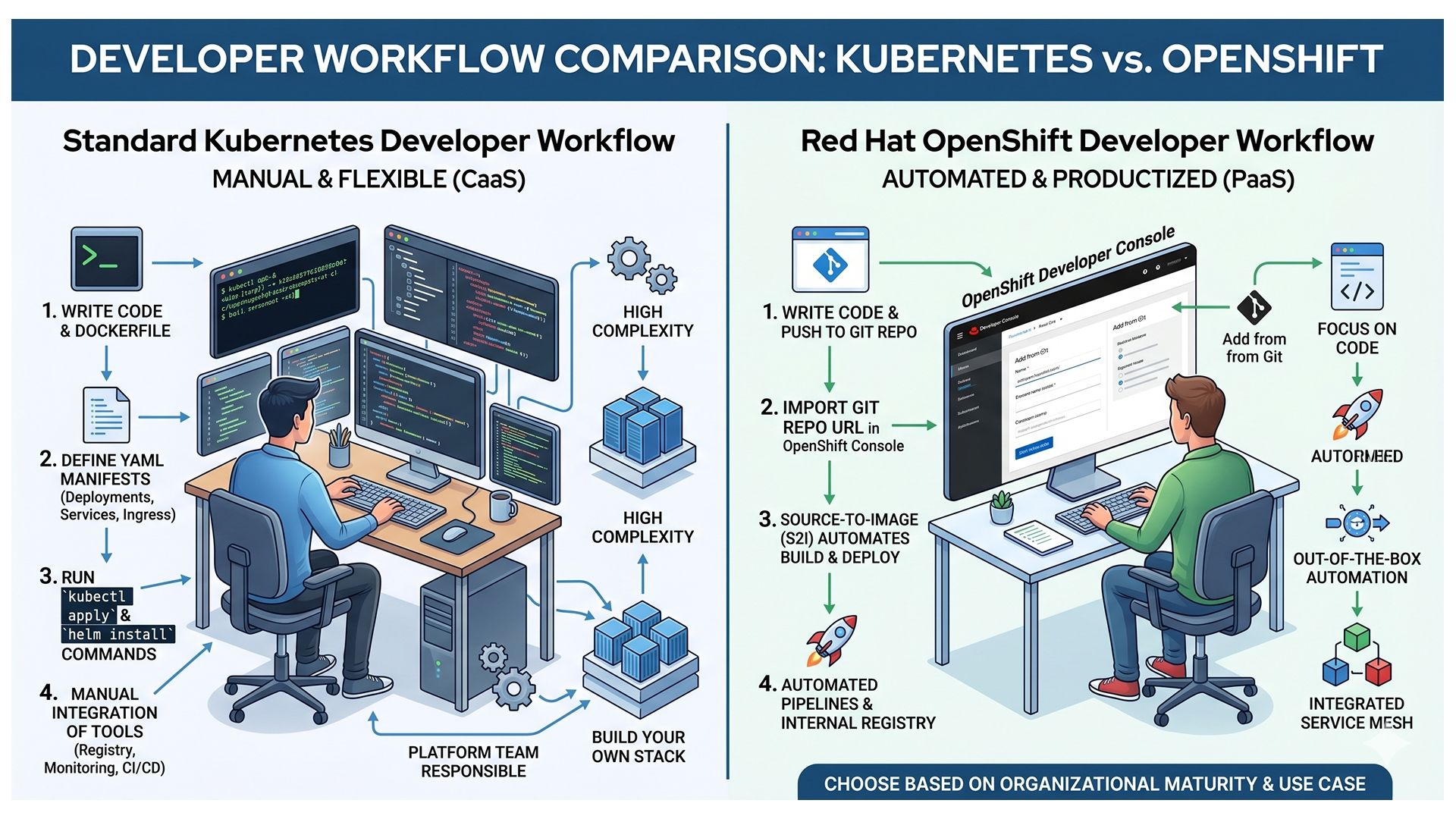Developer Workflow Comparison: Kubernetes vs Openshift